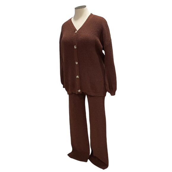 Boohoo Plus Size Knit Cardigan 28 Cozy Soft Ribbed Casual Cozy Grannycore Cabin - Picture 7 of 10